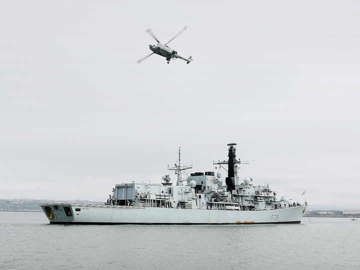 HMS Portland F79 Type 23 Frigate March 2017 At Anchor Photo Print - Posters, Prints, & Visual Artwork - by Hampshire Prints (image 1 of 9)