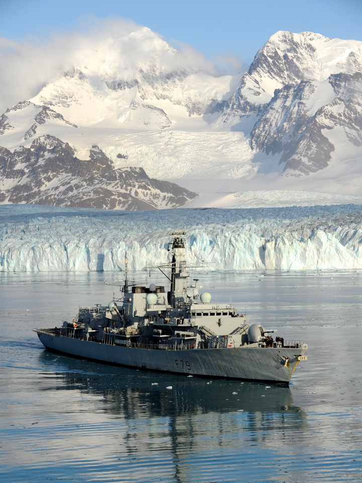 HMS Portland F79 Type 23 Frigate July 2010 Port Bow Reflections Photo Print - Posters, Prints, & Visual Artwork - by Hampshire Prints (image 1 of 9)