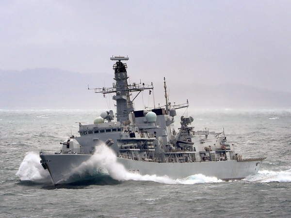 HMS Portland F79 Type 23 Frigate December 2016 Breaking Waves