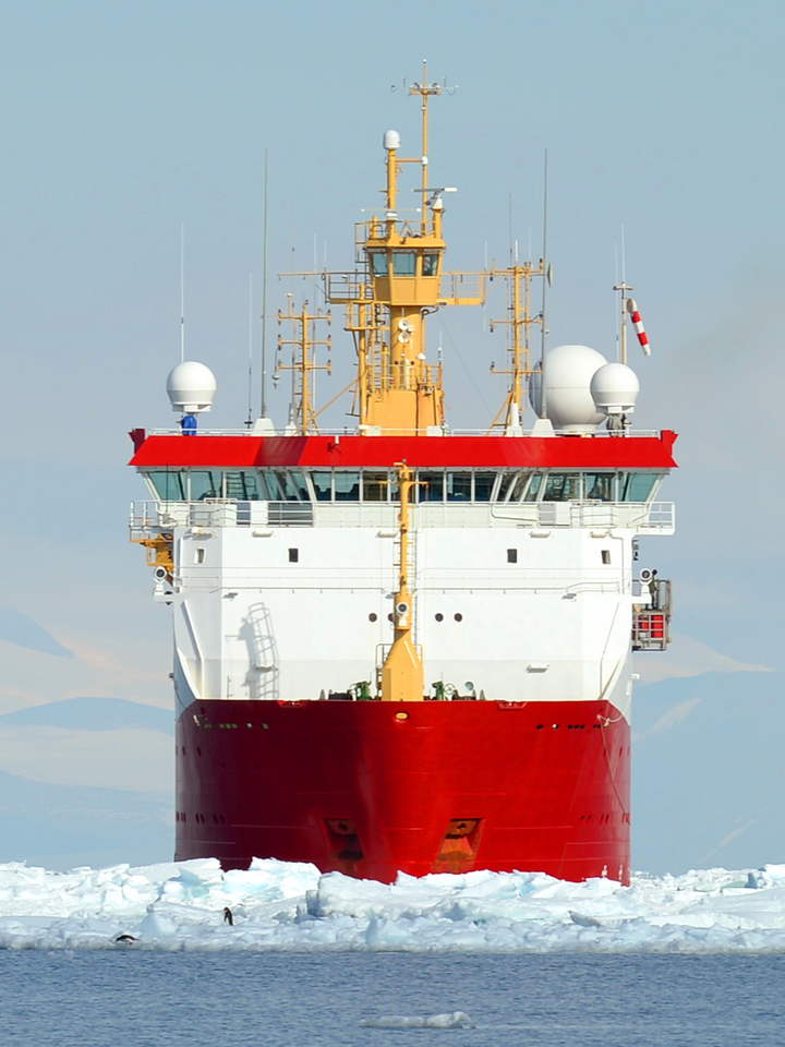 HMS Protector A173 Ice Patrol Vessel January 2016 Low Bow View Photo Print - Posters, Prints, & Visual Artwork - by Hampshire Prints (image 1 of 9)
