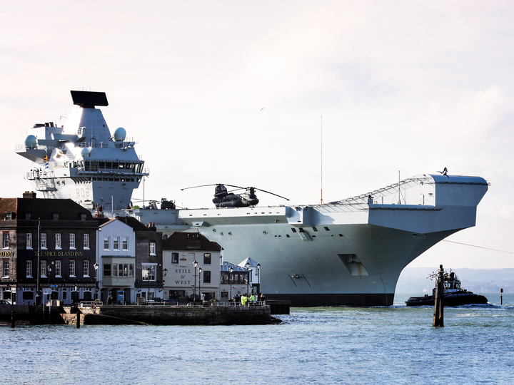 HMS Queen Elizabeth R08 Queen Elizabeth Class Aircraft Carrier Spice Island Photo Print - Posters, Prints, & Visual Artwork - by Hampshire Prints (image 1 of 9)