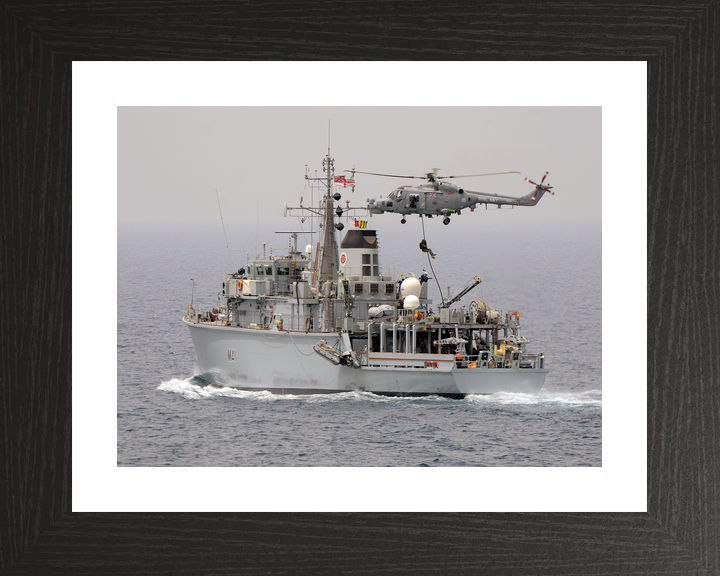 HMS Quorn M41 Hunt Class Minehunter May 2013 With Helicopter Photo Print - Posters, Prints, & Visual Artwork - by Hampshire Prints (image 2 of 9)