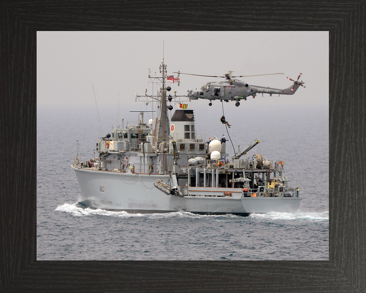HMS Quorn M41 Hunt Class Minehunter May 2013 With Helicopter Photo Print - Posters, Prints, & Visual Artwork - by Hampshire Prints (image 3 of 9)