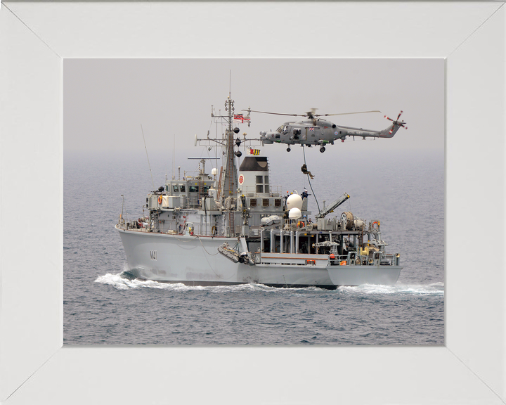 HMS Quorn M41 Hunt Class Minehunter May 2013 With Helicopter Photo Print - Posters, Prints, & Visual Artwork - by Hampshire Prints (image 5 of 9)
