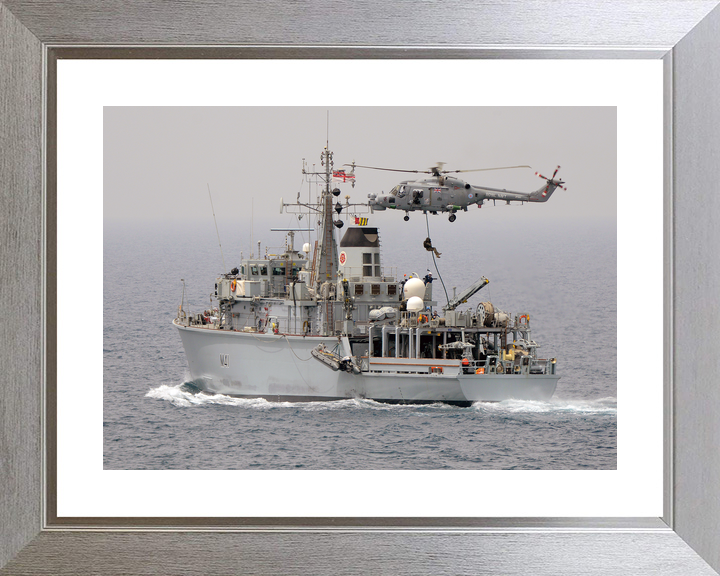 HMS Quorn M41 Hunt Class Minehunter May 2013 With Helicopter Photo Print - Posters, Prints, & Visual Artwork - by Hampshire Prints (image 6 of 9)