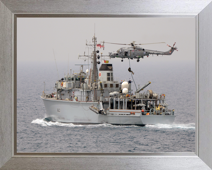 HMS Quorn M41 Hunt Class Minehunter May 2013 With Helicopter Photo Print - Posters, Prints, & Visual Artwork - by Hampshire Prints (image 7 of 9)