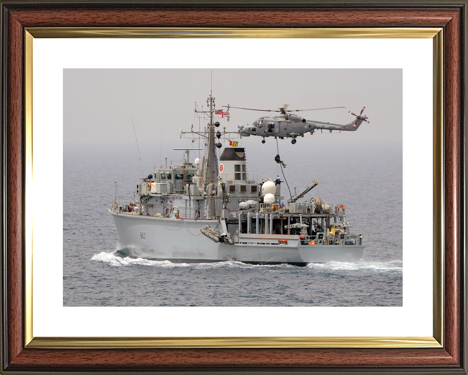HMS Quorn M41 Hunt Class Minehunter May 2013 With Helicopter Photo Print - Posters, Prints, & Visual Artwork - by Hampshire Prints (image 8 of 9)