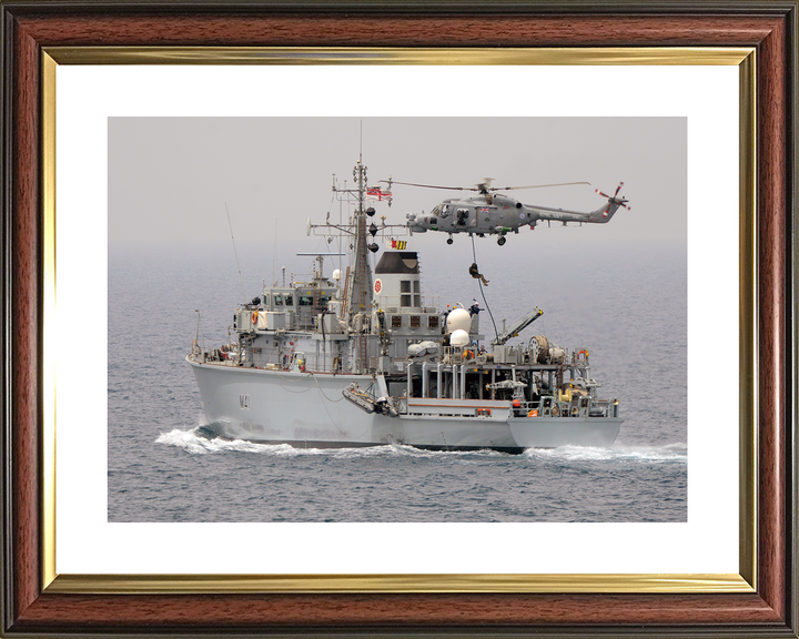 HMS Quorn M41 Hunt Class Minehunter May 2013 With Helicopter Photo Print - Posters, Prints, & Visual Artwork - by Hampshire Prints (image 8 of 9)