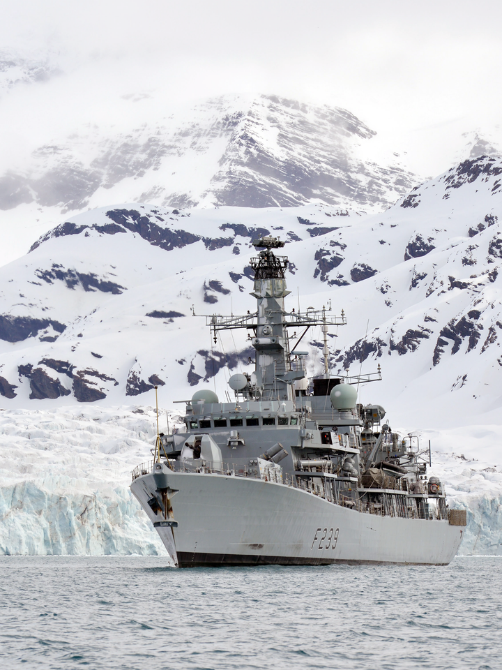 HMS Richmond F239 Type 23 Frigate September 2013 Low Port Bow View