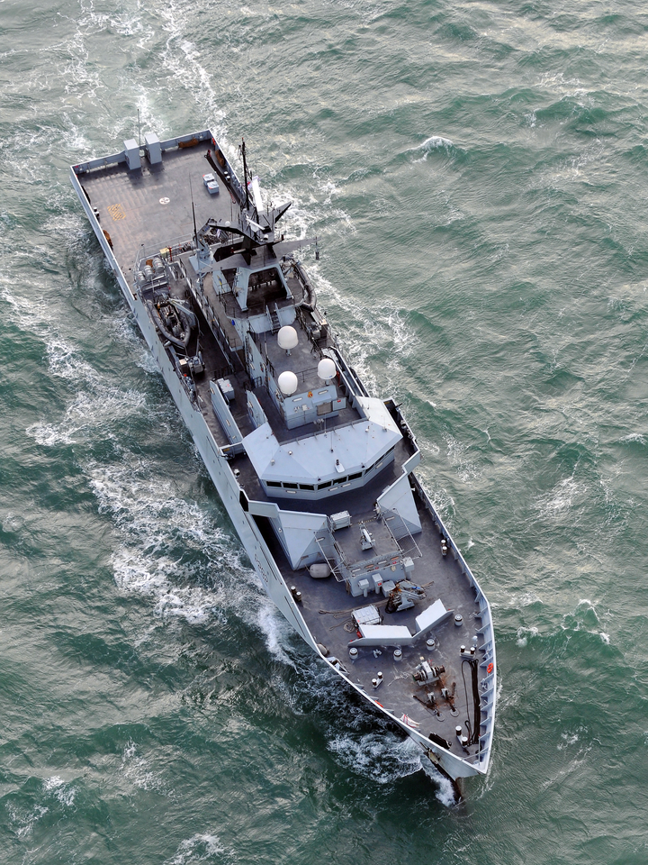 HMS Severn P282 River Class Patrol Vessel January 2011 From Above Photo Print - Posters, Prints, & Visual Artwork - by Hampshire Prints (image 1 of 9)