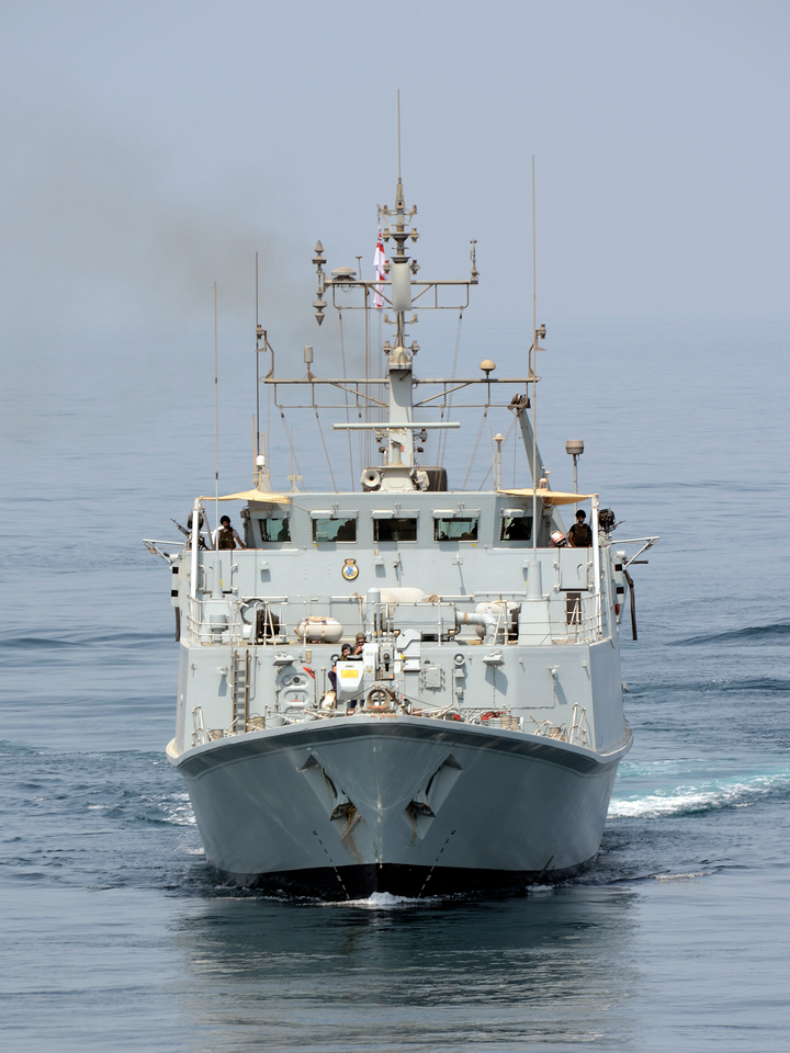 HMS Shoreham M112 Sandown Class Minehunter September 2012 Bow View at Sea Photo Print - Posters, Prints, & Visual Artwork - by Hampshire Prints (image 1 of 9)