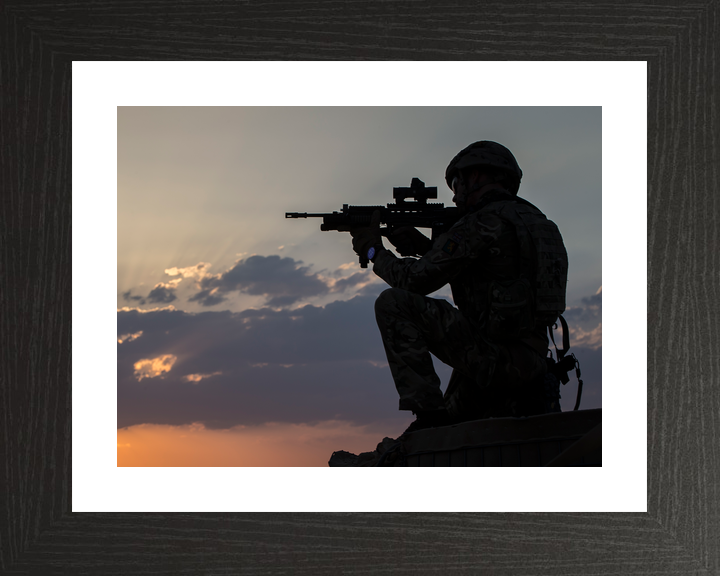 British Army 3 SCOTS Sunset Silhouette Iraq February 2018