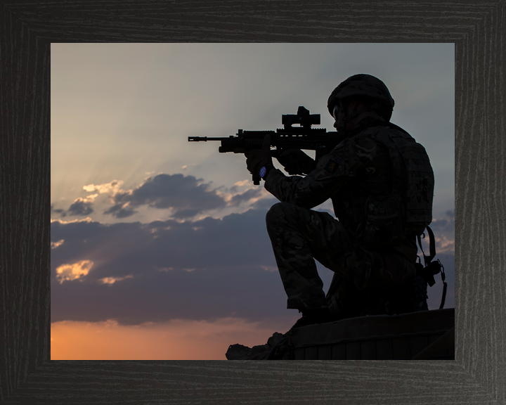 British Army 3 SCOTS Sunset Silhouette Iraq February 2018
