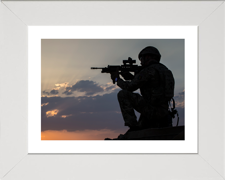 British Army 3 SCOTS Sunset Silhouette Iraq February 2018