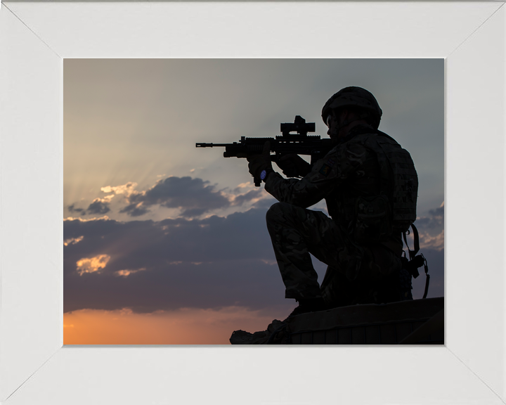 British Army 3 SCOTS Sunset Silhouette Iraq February 2018