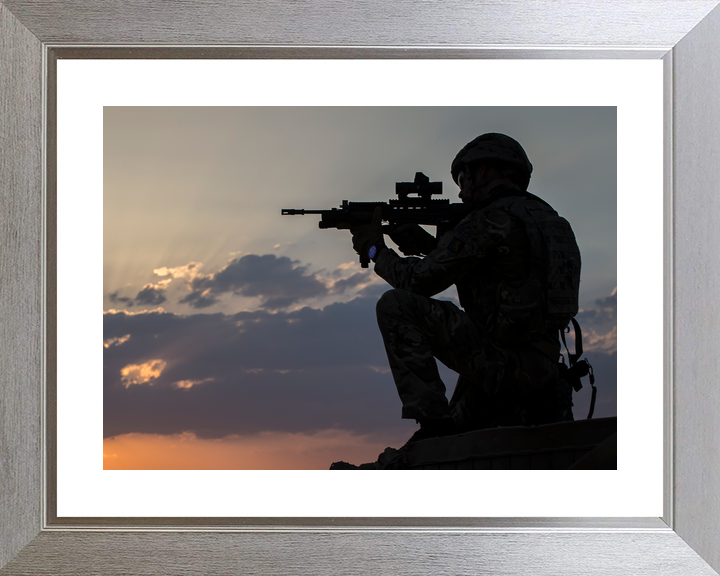 British Army 3 SCOTS Sunset Silhouette Iraq February 2018