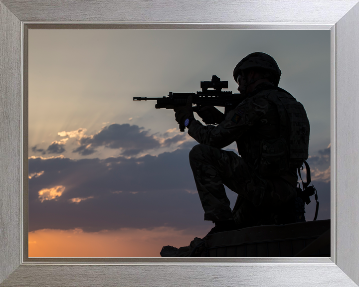British Army 3 SCOTS Sunset Silhouette Iraq February 2018