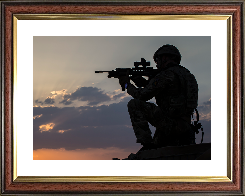 British Army 3 SCOTS Sunset Silhouette Iraq February 2018