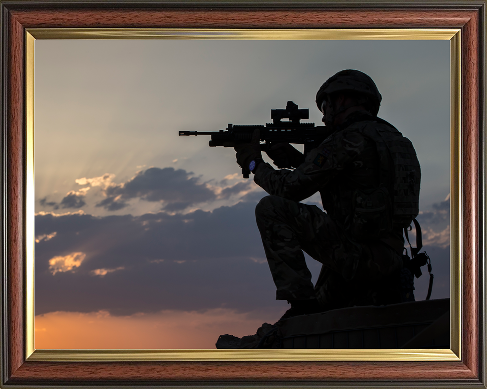 British Army 3 SCOTS Sunset Silhouette Iraq February 2018