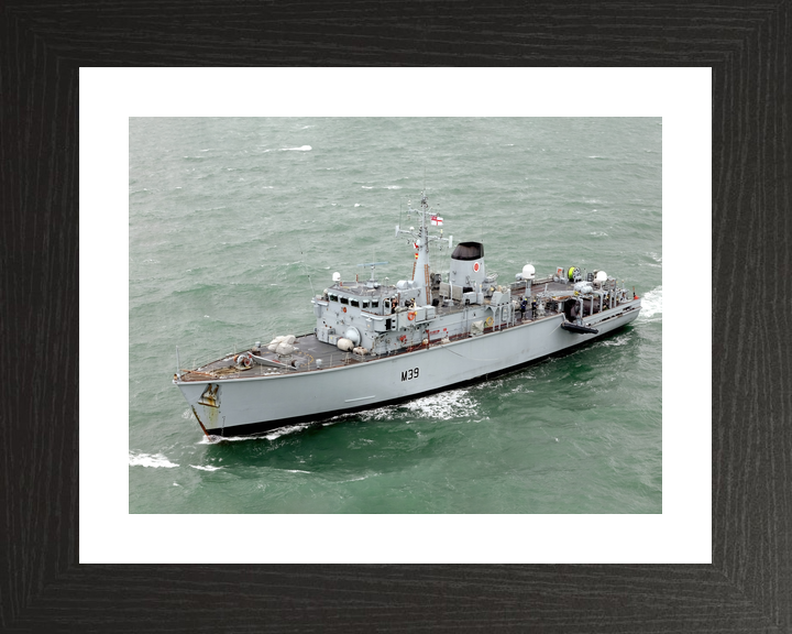 HMS Hurworth (M39) Royal Navy Hunt Class Mine Warfare Vessel High Port View Photo Print Wall Art Naval Decor - Posters, Prints, & Visual Artwork - by Hampshire Prints (image 2 of 9)