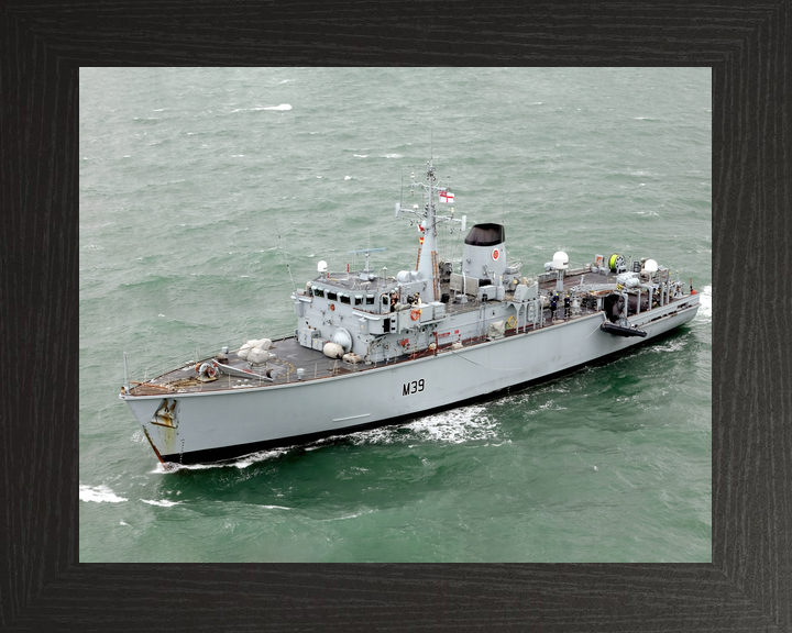 HMS Hurworth (M39) Royal Navy Hunt Class Mine Warfare Vessel High Port View Photo Print Wall Art Naval Decor - Posters, Prints, & Visual Artwork - by Hampshire Prints (image 3 of 9)