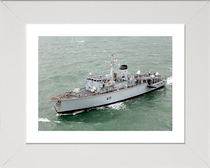 HMS Hurworth (M39) Royal Navy Hunt Class Mine Warfare Vessel High Port View Photo Print Wall Art Naval Decor - Posters, Prints, & Visual Artwork - by Hampshire Prints (image 4 of 9)