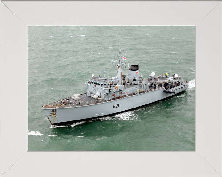 HMS Hurworth (M39) Royal Navy Hunt Class Mine Warfare Vessel High Port View Photo Print Wall Art Naval Decor - Posters, Prints, & Visual Artwork - by Hampshire Prints (image 5 of 9)