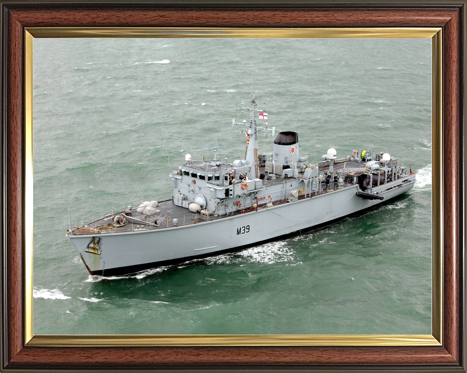 HMS Hurworth (M39) Royal Navy Hunt Class Mine Warfare Vessel High Port View Photo Print Wall Art Naval Decor - Posters, Prints, & Visual Artwork - by Hampshire Prints (image 9 of 9)