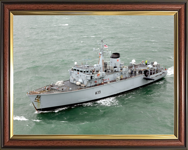 HMS Hurworth (M39) Royal Navy Hunt Class Mine Warfare Vessel High Port View Photo Print Wall Art Naval Decor - Posters, Prints, & Visual Artwork - by Hampshire Prints (image 9 of 9)