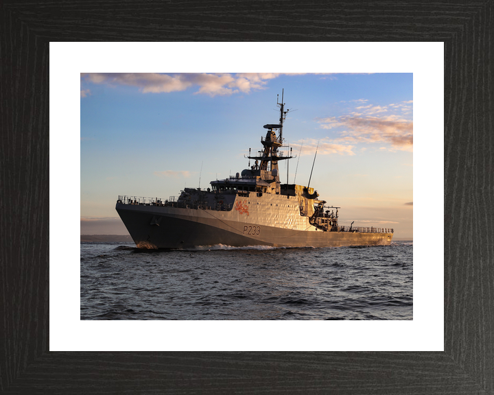 HMS Tamar P233 River Class Patrol Vessel January 2021 At Sunset Photo Print - Posters, Prints, & Visual Artwork - by Hampshire Prints (image 2 of 9)