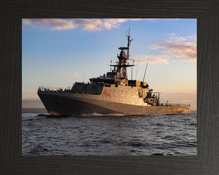 HMS Tamar P233 River Class Patrol Vessel January 2021 At Sunset Photo Print - Posters, Prints, & Visual Artwork - by Hampshire Prints (image 3 of 9)