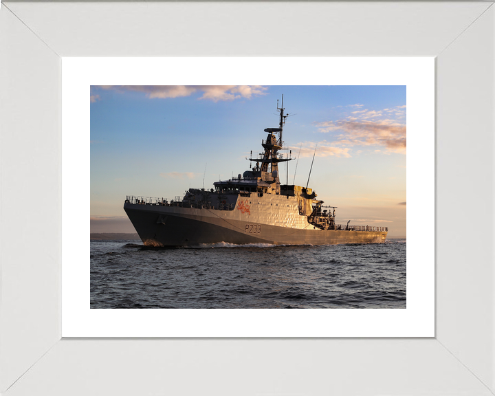 HMS Tamar P233 River Class Patrol Vessel January 2021 At Sunset Photo Print - Posters, Prints, & Visual Artwork - by Hampshire Prints (image 4 of 9)