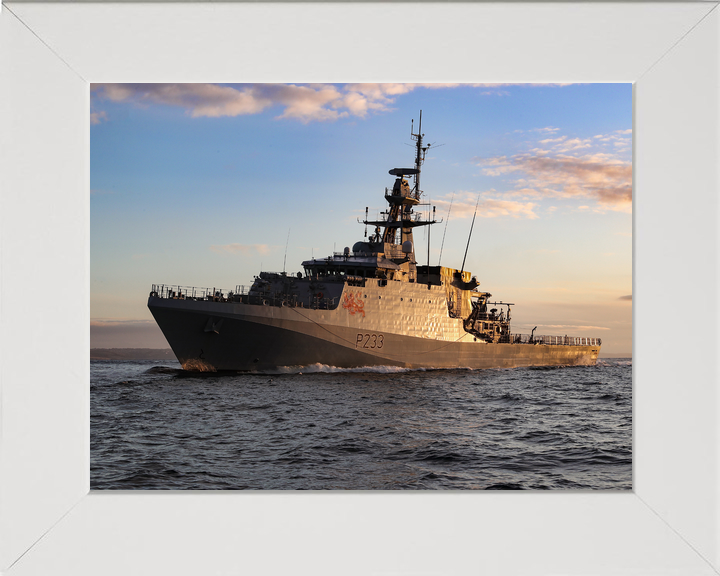 HMS Tamar P233 River Class Patrol Vessel January 2021 At Sunset Photo Print - Posters, Prints, & Visual Artwork - by Hampshire Prints (image 5 of 9)