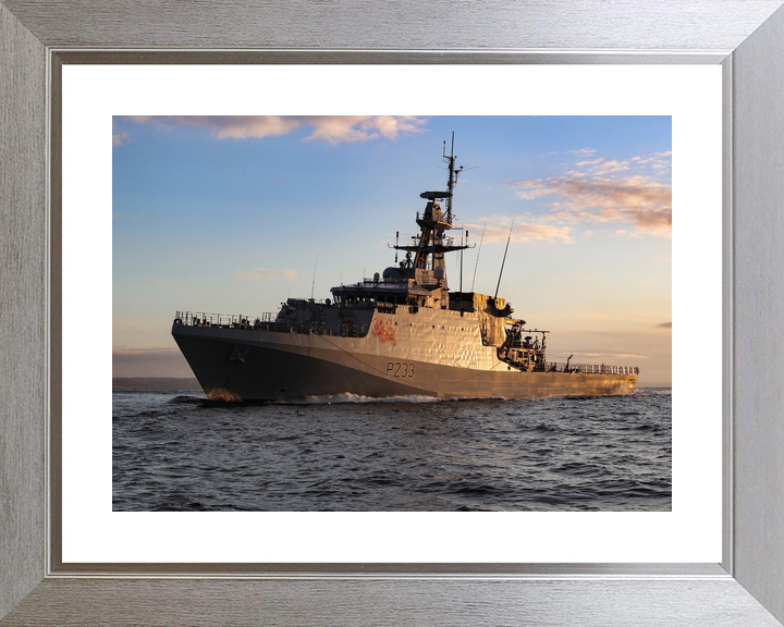 HMS Tamar P233 River Class Patrol Vessel January 2021 At Sunset Photo Print - Posters, Prints, & Visual Artwork - by Hampshire Prints (image 6 of 9)