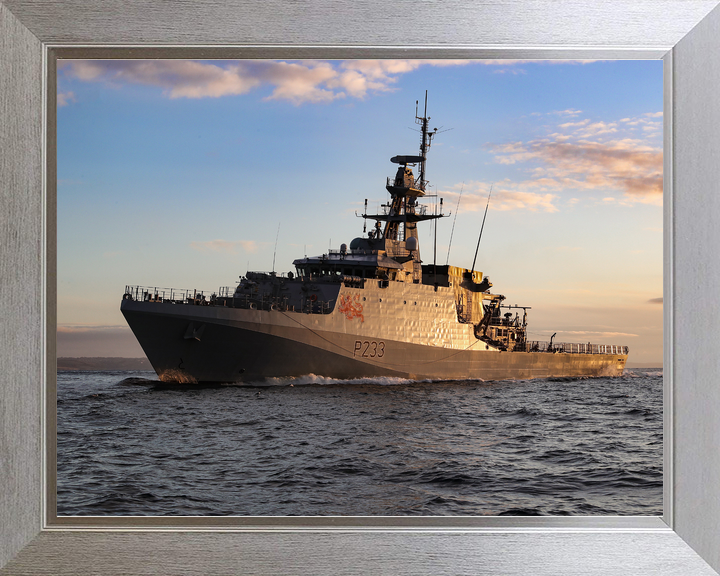 HMS Tamar P233 River Class Patrol Vessel January 2021 At Sunset Photo Print - Posters, Prints, & Visual Artwork - by Hampshire Prints (image 7 of 9)