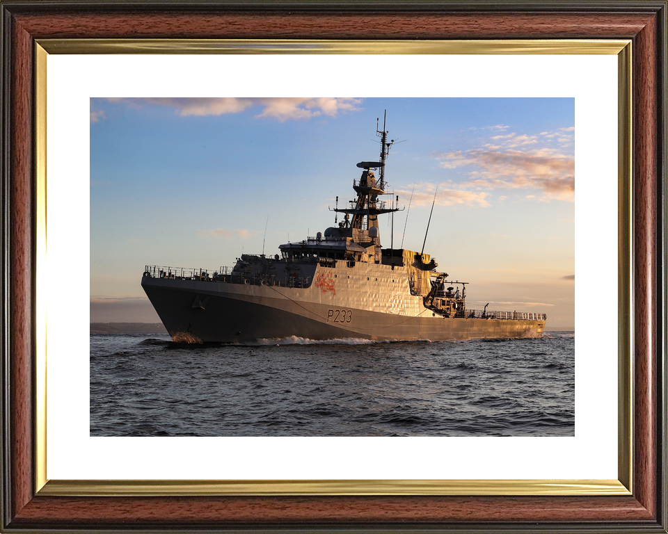 HMS Tamar P233 River Class Patrol Vessel January 2021 At Sunset Photo Print - Posters, Prints, & Visual Artwork - by Hampshire Prints (image 8 of 9)