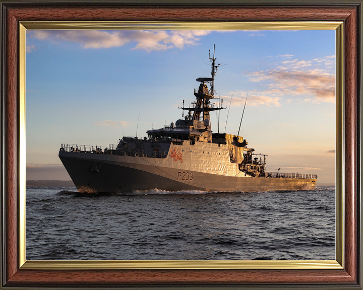 HMS Tamar P233 River Class Patrol Vessel January 2021 At Sunset Photo Print - Posters, Prints, & Visual Artwork - by Hampshire Prints (image 9 of 9)