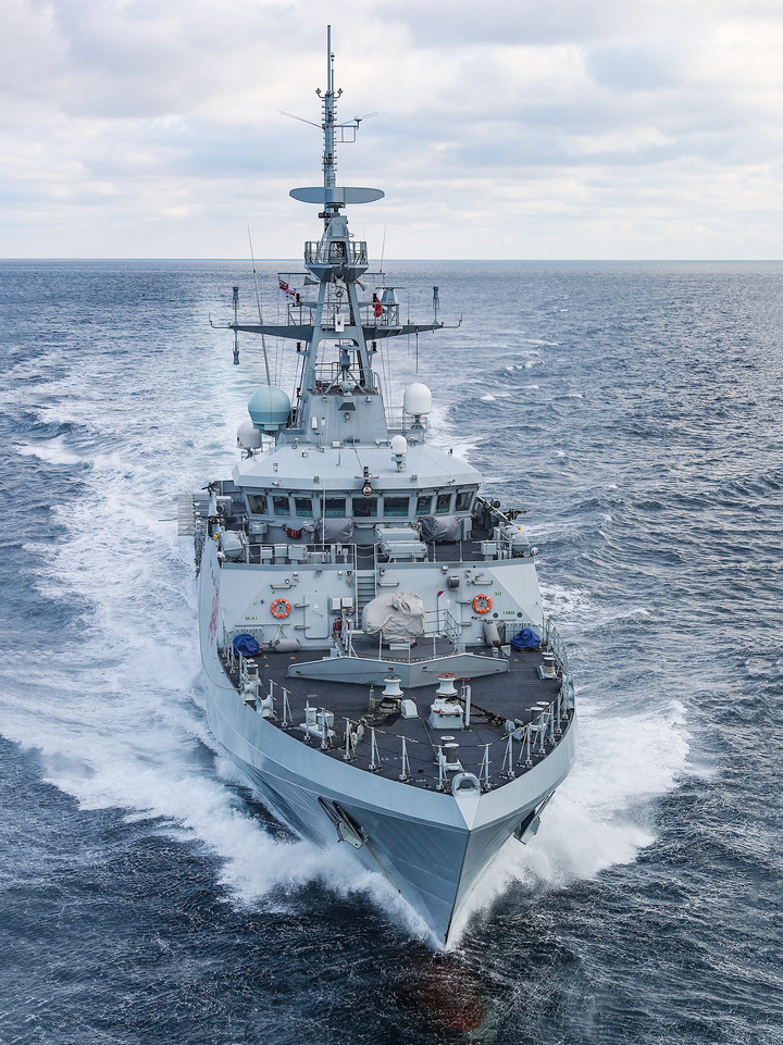 HMS Tamar P233 River Class Patrol Vessel January 2021 High Bow View Photo Print - Posters, Prints, & Visual Artwork - by Hampshire Prints (image 1 of 9)