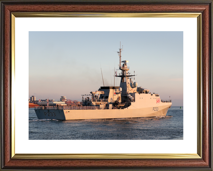 HMS Tamar P233 River Class Patrol Vessel December 2020 Leaving Harbour Sunset Photo Print - Posters, Prints, & Visual Artwork - by Hampshire Prints (image 8 of 9)