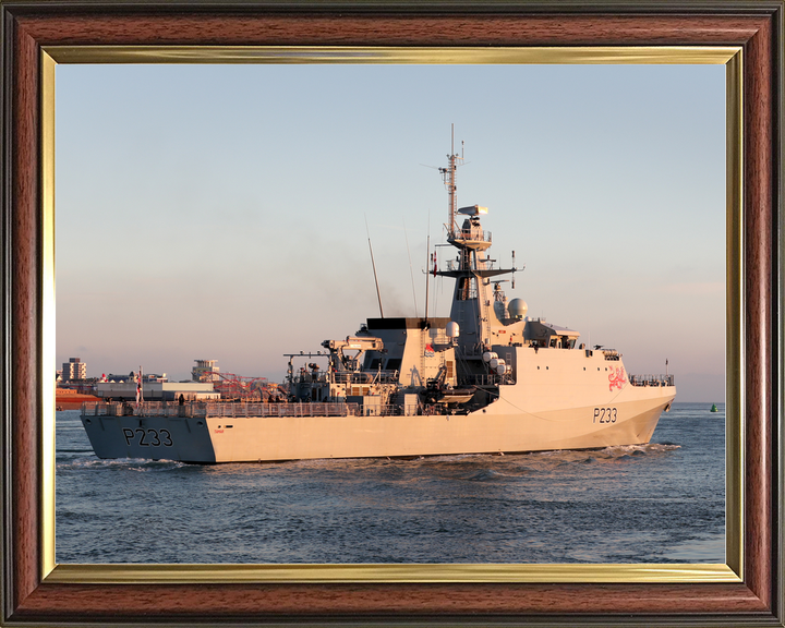 HMS Tamar P233 River Class Patrol Vessel December 2020 Leaving Harbour Sunset Photo Print - Posters, Prints, & Visual Artwork - by Hampshire Prints (image 9 of 9)