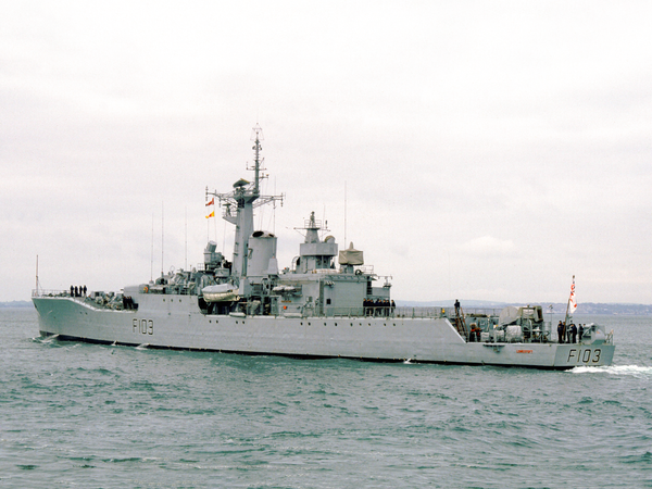 HMS Lowestoft F103 Rothesay Class Frigate 1984