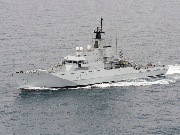 HMS Tyne P281 River Class Patrol Vessel June 2013 Underway Port Side View