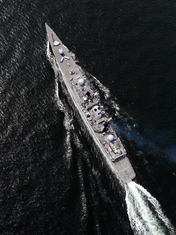 HMS York D98 Type 42 Destroyer July 2012 From Above