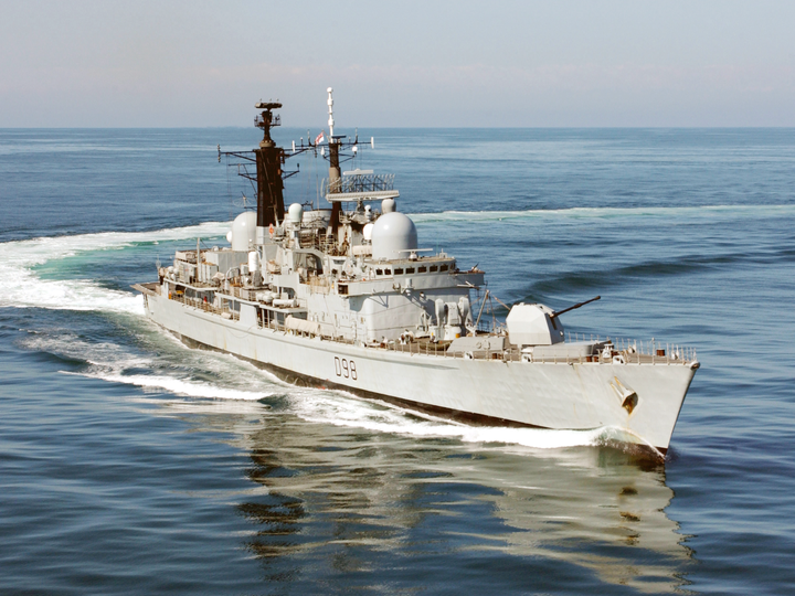 HMS York D98 Type 42 Destroyer October 2005 Turning to Port