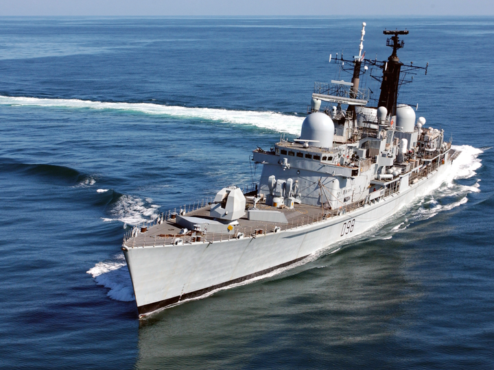 HMS York D98 Type 42 Destroyer October 2005 Turning to Starboard