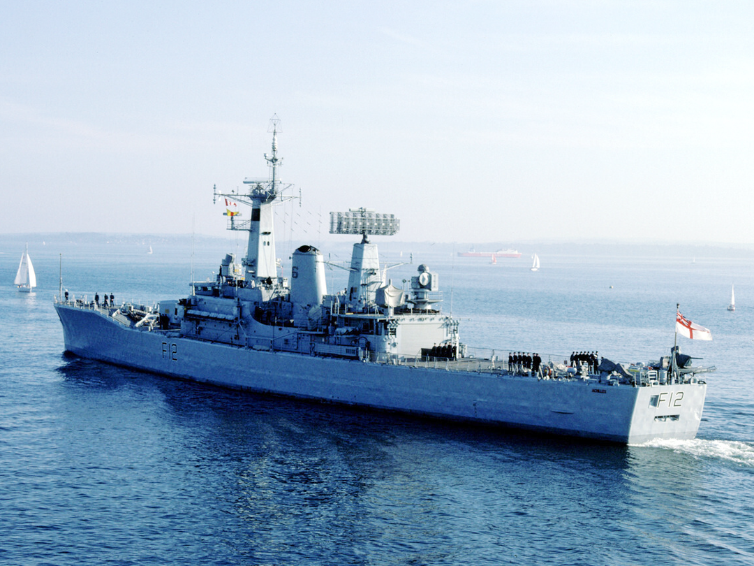 HMS Achilles (F12) Royal Navy Leander Class Frigate Photo Print Leaving Harbour Warship Wall Art Posters, Prints, & Visual Artwork Hampshire Prints 6 x 4 No Frame No