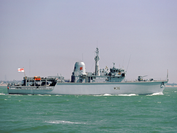 HMS Bicester M36 Hunt Class Mine Warfare Vessel May 1987