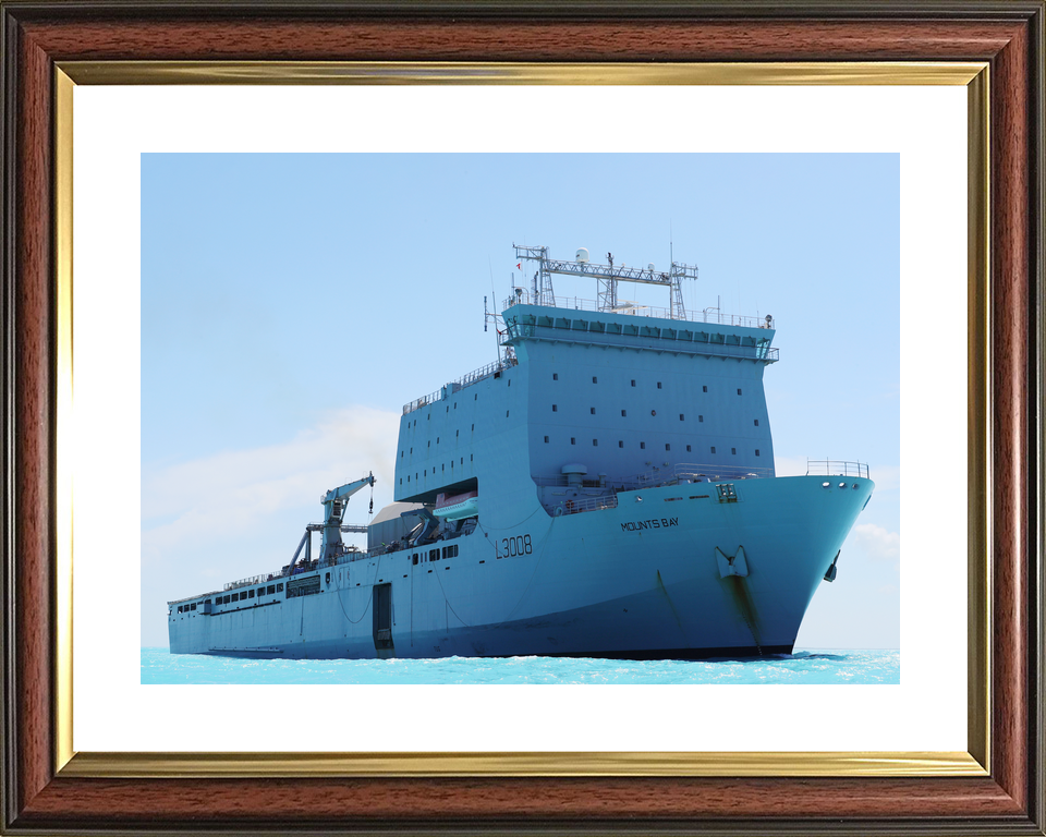 RFA Mounts Bay L3008 Bay Class Ship September 2019 Low Starboard Bow View