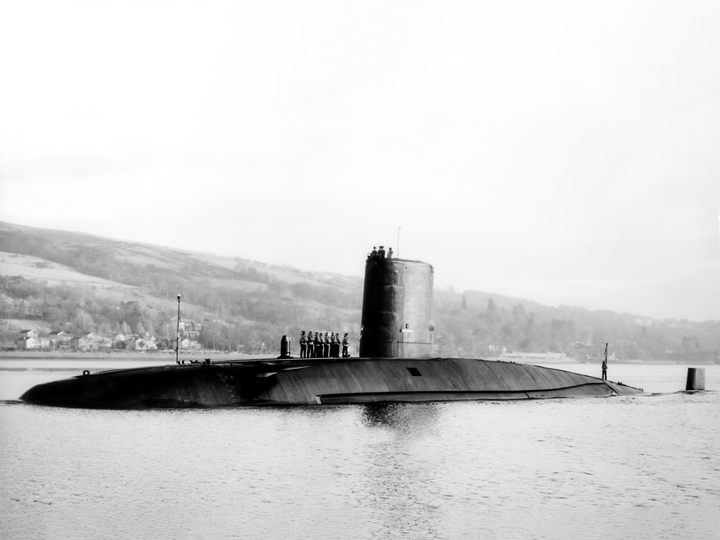 HMS Courageous S50 Churchill Class Submarine Entering Harbour