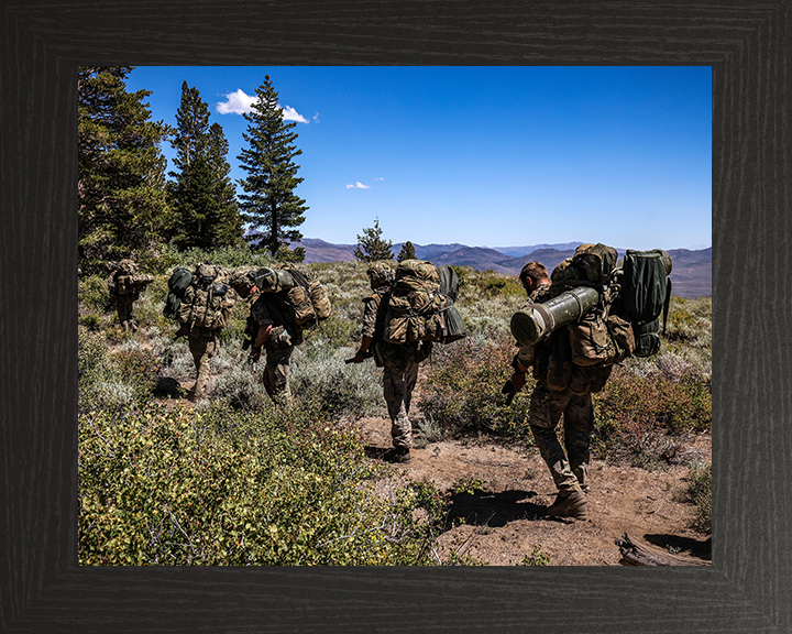 29 Commando Royal Artillery on Patrol British Army Marines Wall Art Military Decor UK Photo Print Posters, Prints, & Visual Artwork Hampshire Prints 10 x 8 Black Frame No